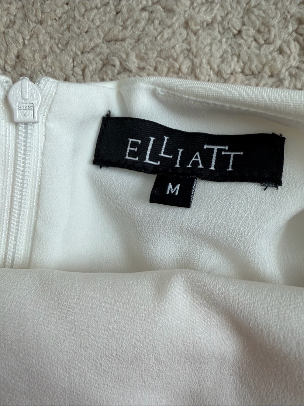 Elliatt Perception Low Back Midi Dress Off White Back Zip Women's Size M - Picture 10 of 15